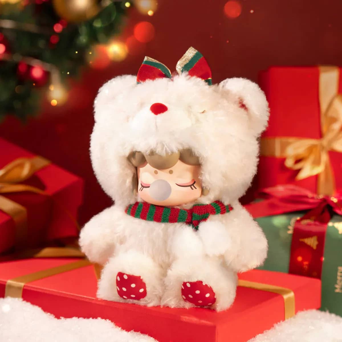 Llavero oso navidad de peluche para bolso