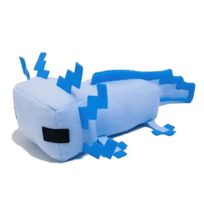 Peluche ajolote minecraft azul suave