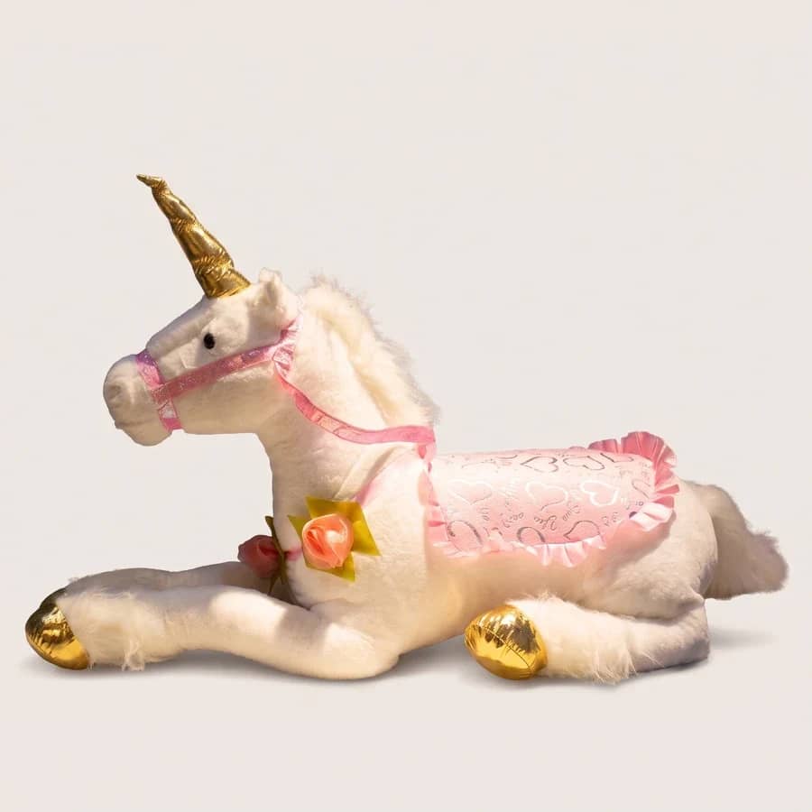 Unicornio peluche rosa grande de fantasía