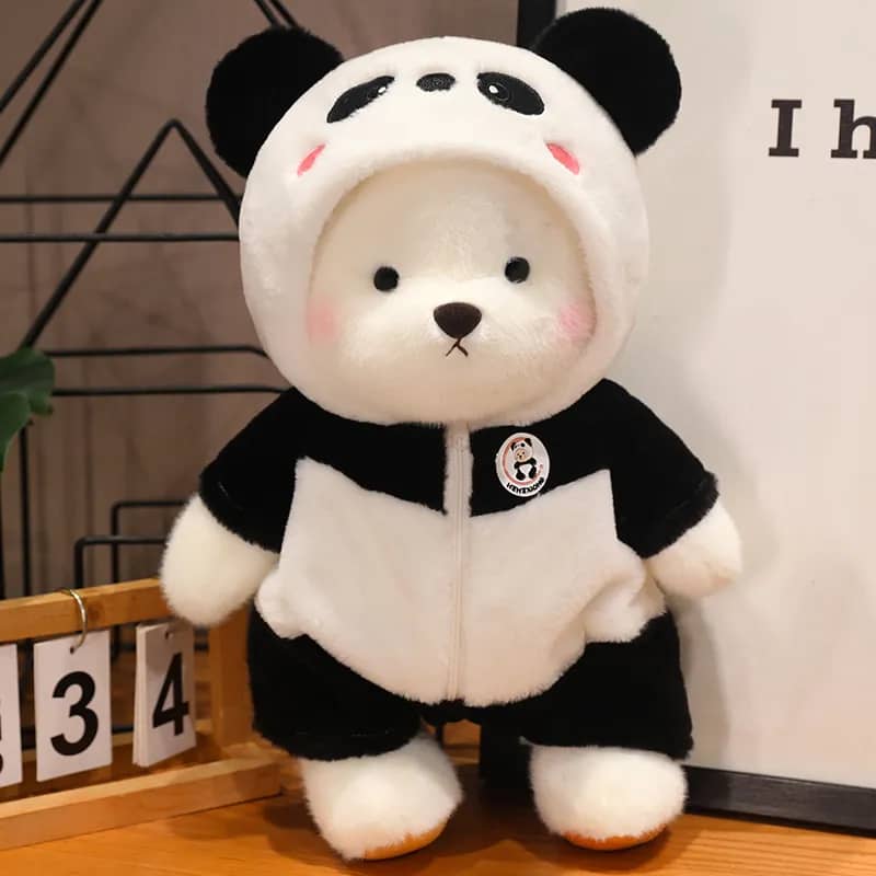 Oso panda peluche blanco suave GGY