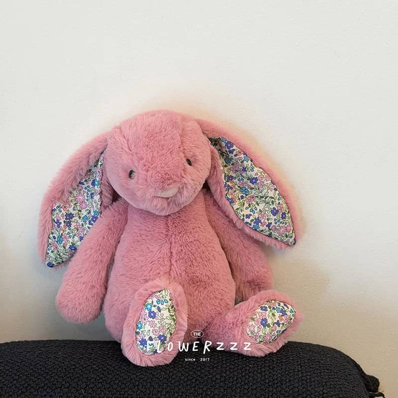 Jellycat conejo rosa orejas largas floral