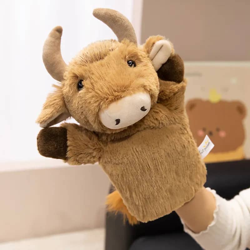 Marioneta vaca highland de peluche