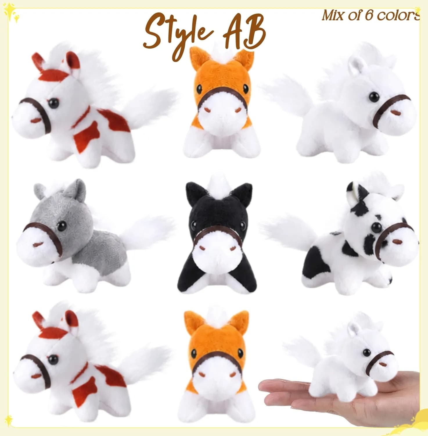 peluches caballos fiesta - Colour: Style AB, Size: 12 PCS