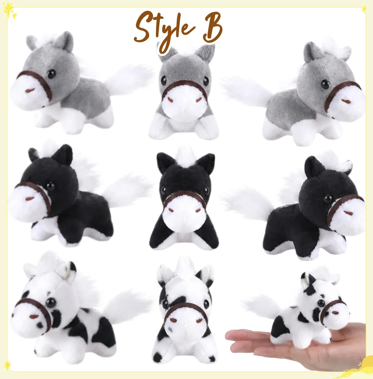 peluches caballos fiesta - Colour: Style B, Size: 18 PCS