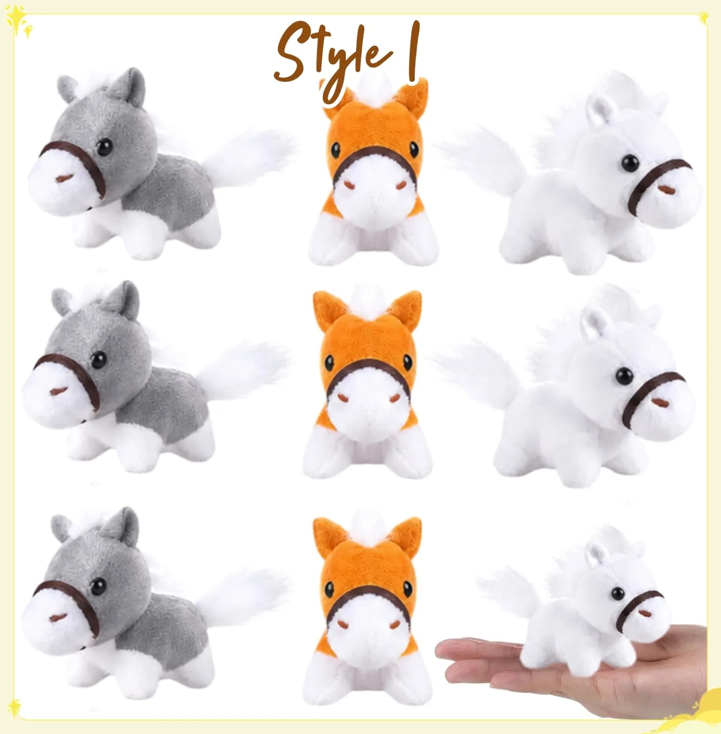 peluches caballos fiesta - Colour: Style I, Size: 18 PCS