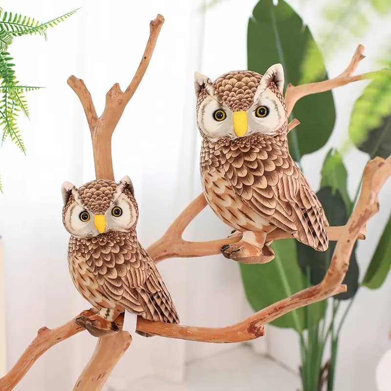 Búho de juguete realista suave - Peluche de animal