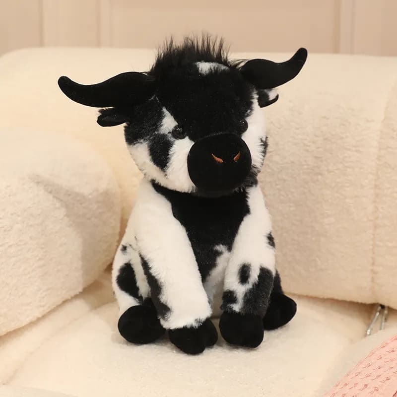 peluche vaca blanco y negro
