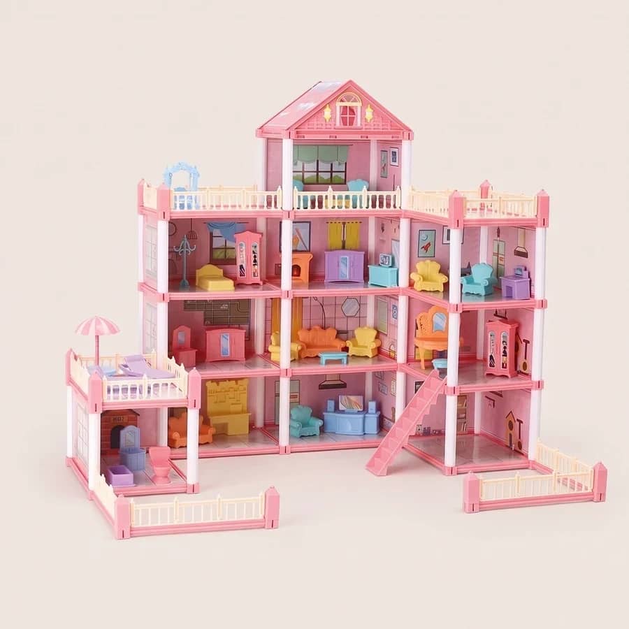 Casa de Muñecas 3D: Castillo Rosa Princesa