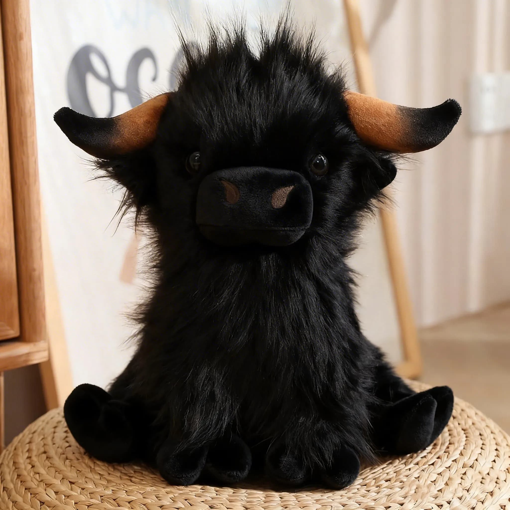peluche de vaca highland - Colour: Black, Size: 27-30cm