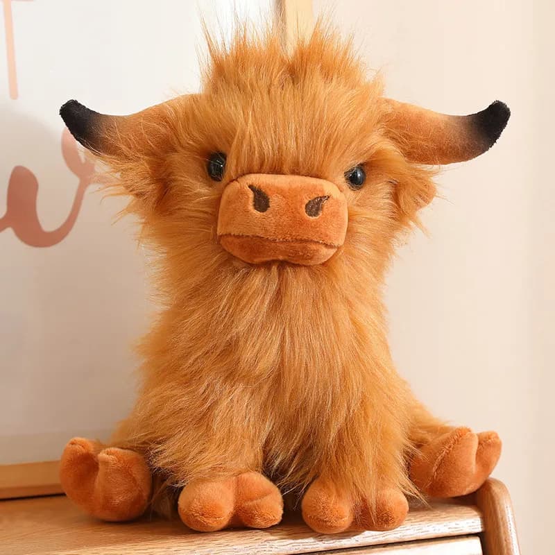 peluche de vaca highland - Colour: Brown, Size: 27-30cm