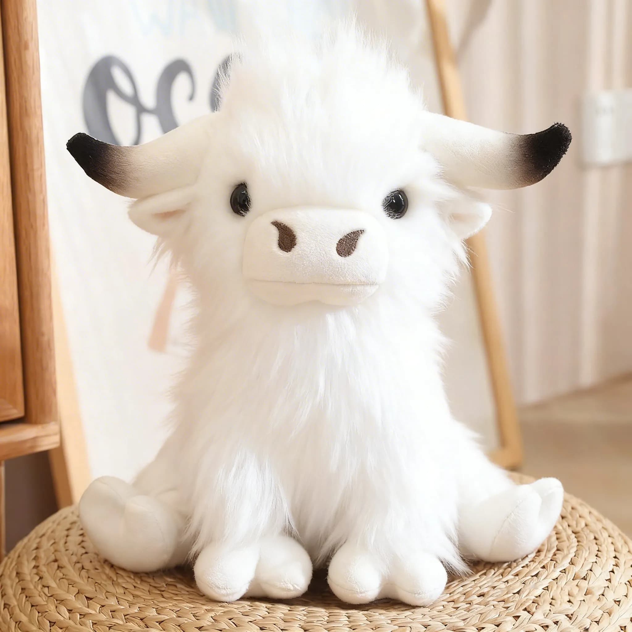 peluche de vaca highland - Colour: White, Size: 27-30cm