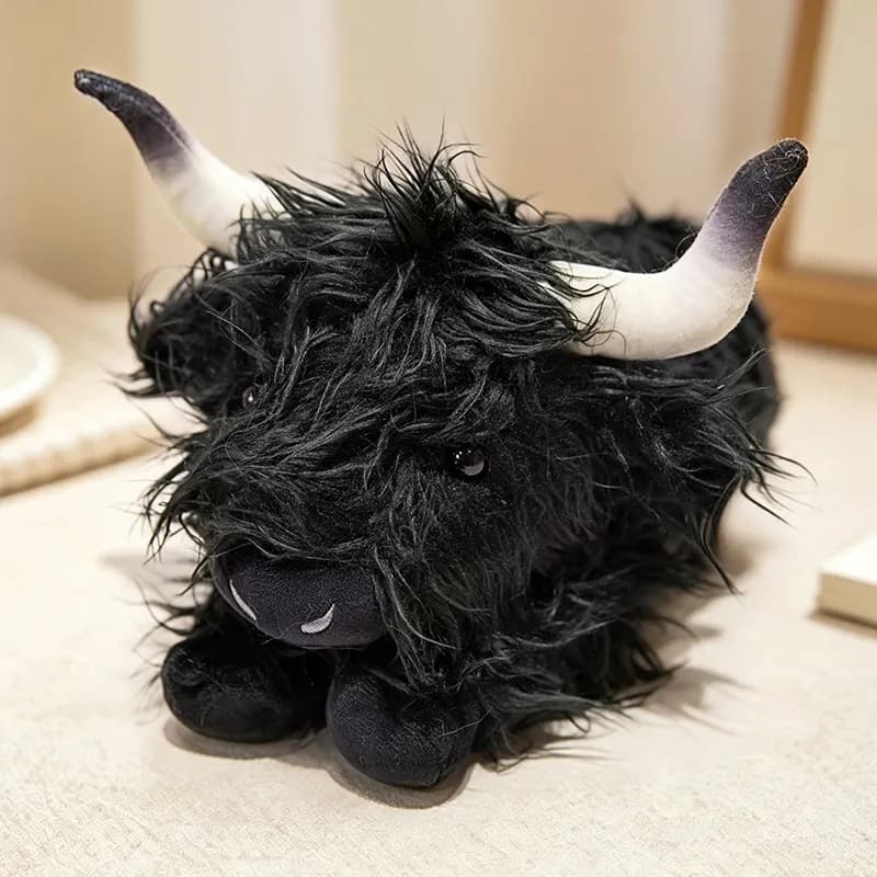 peluche vaca highland realista - Colour: 35cm lying black