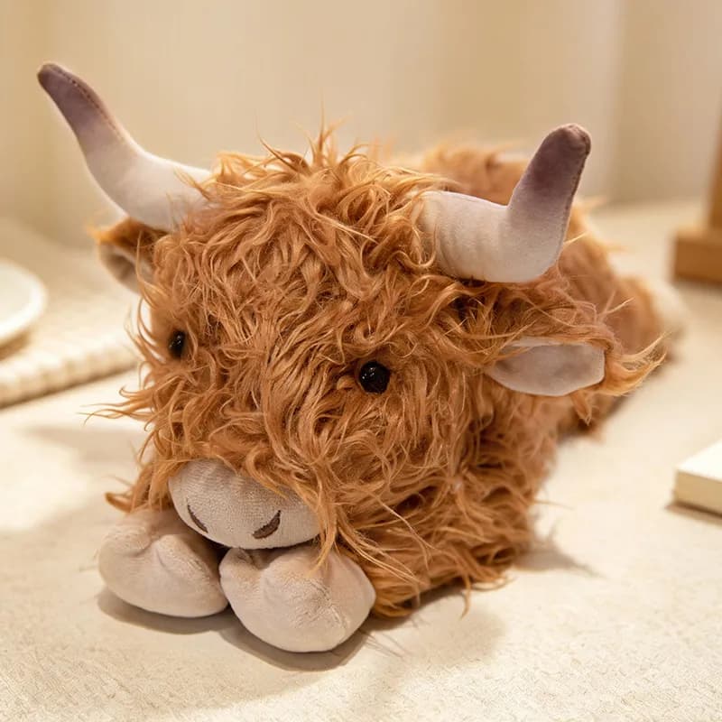 peluche vaca highland realista - Colour: 35cm lying brown