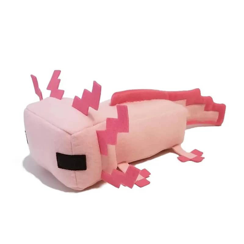 Peluche ajolote minecraft rosa de 30cm