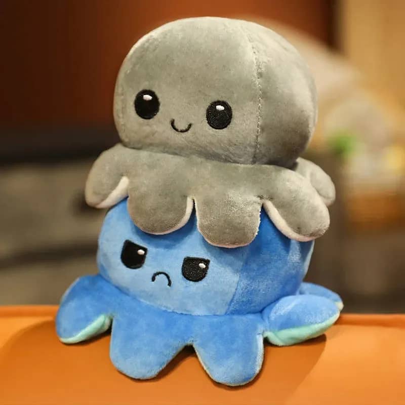 Peluche pulpo reversible: cambia de humor