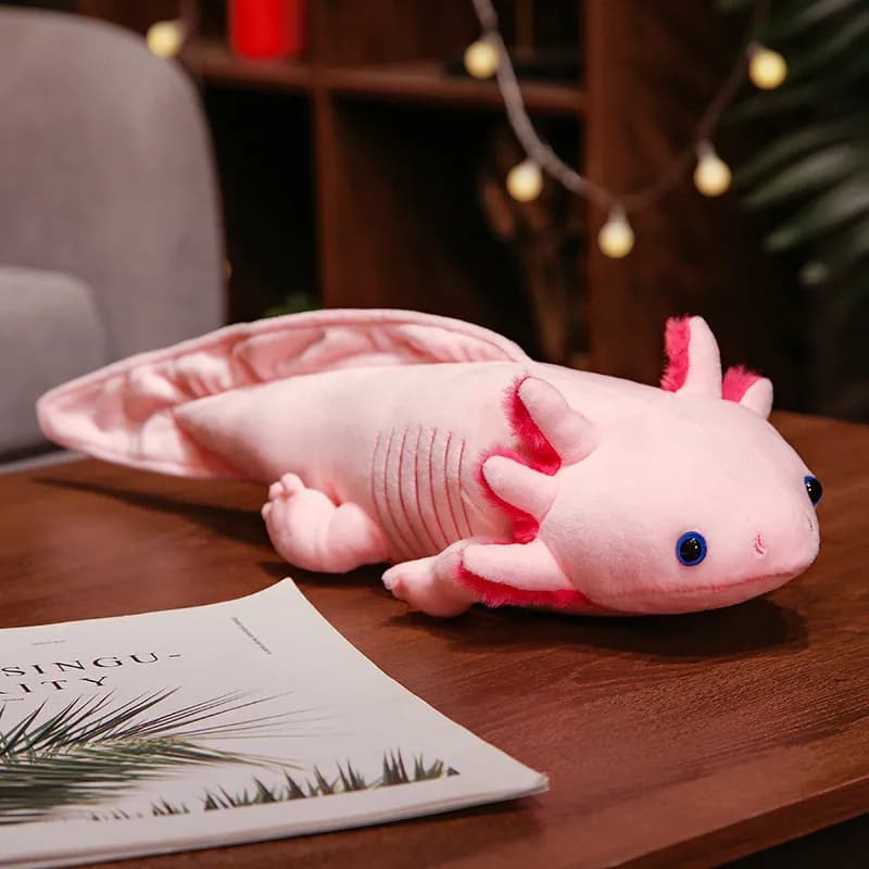 peluche ajolote rosa