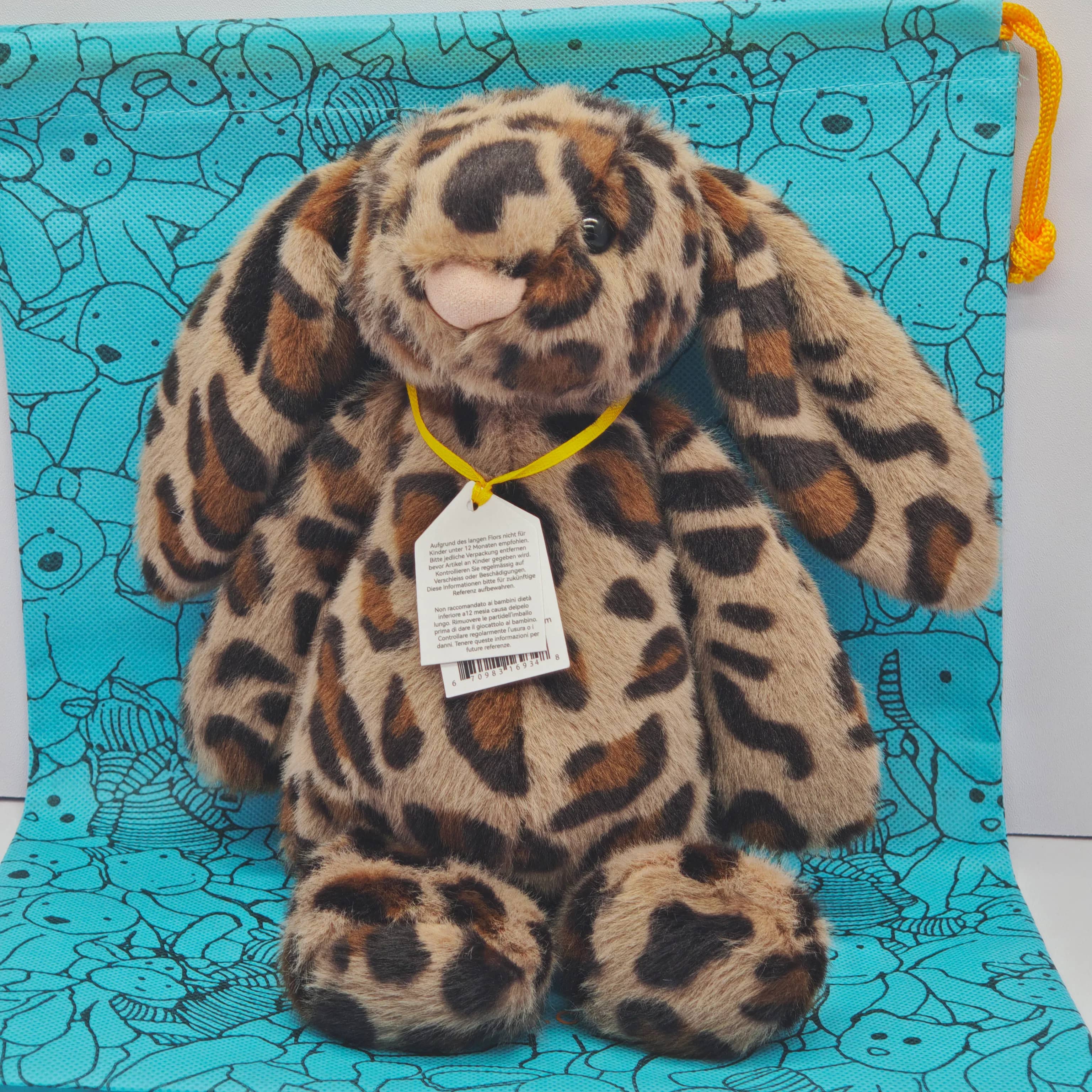 Jellycat conejo leopardo: peluche suave para bebé