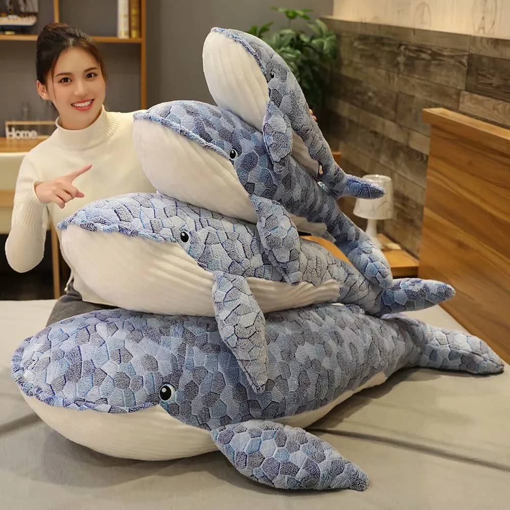 Peluche ballena azul gigante suave de animal marino