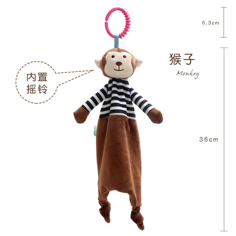 Doudou mono para bebé, manta de apego suave